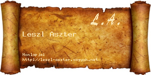 Leszl Aszter névjegykártya